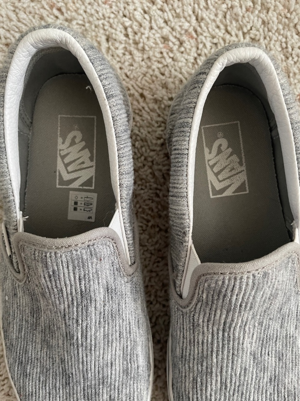 Vans Slip-On Corduroy Loafers in Gray and White - Picture 4 of 10
